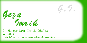 geza imrik business card